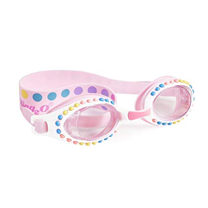 Bling2o Goggles Kids Swim Goggles - “Candy Buttons” Kids Swimming Goggles with Anti Fog UV Protection and Custom Kid Goggles Hard Case