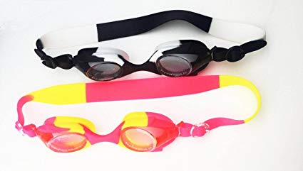 Kids Swimming Goggles No Leaking, Anti Fog, UV Protection with Silicone For kids Age 2+ (pink & black)