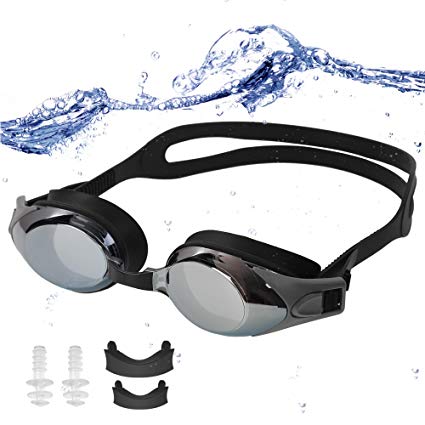 Gemwon Waterproof Swim Goggles, Leak Free Anti Fog UV Protection Diving Goggles for Adult Men Women Youth