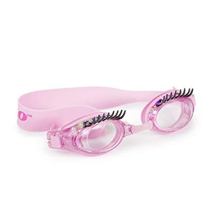 Swimming Goggles For Kids by Bling2O - Anti Fog, No Leak, Non Slip and UV Protection - Glamorous Pink Colored Fun Water Accessory Includes Hard Case and Featured Eyelashes