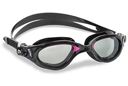 Cressi Flash Swim Goggles, Black Pink, Tinted Lens