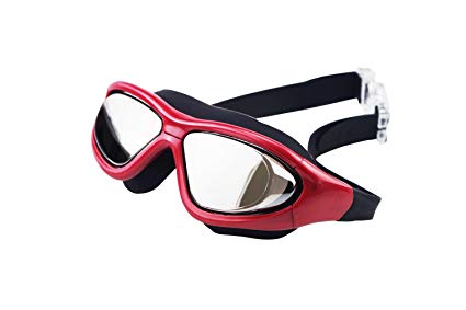 Superhappy Big Frame Electroplating Adult Swimming Goggles Without Press to Eyes