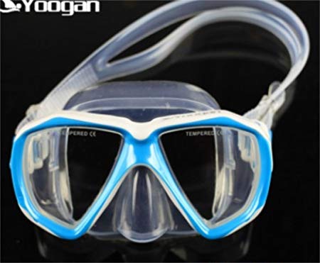 D-Cola Diving Snorkel Equipment Set Including Swim Swimming Google Diving 3-Windows Tempered Glass Mask + Dry Snorkel Scuba for Adults and Kids