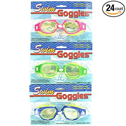 Bulk Buys Home Outdoor Sports Multicolor Plastic Swim Goggles 24 Pack