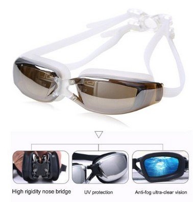 Swimming Goggles - Unisex No Leaking Triathlon Waterproof anti fog goggles HD Swim Glasses For Adult Men Women Youth Kids Child ,Swim Goggles with 100% UV Protection,Anti Fog Technology (brown)