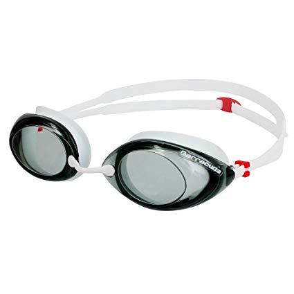 Dr.B Barracuda Optical Swim Goggle RACER with 3 Nose Bridges,Corrective,Comfortable No leaking, Easy adjusting for Adults Women Ladies, incl. carry case #32295 White
