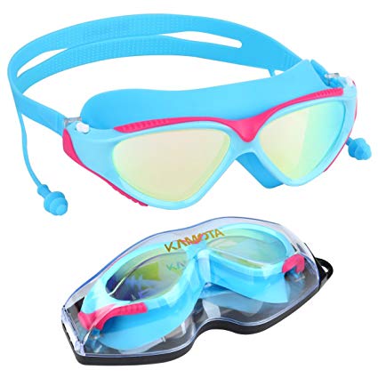 Swim Goggles, KAMOTA Swimming Goggles NO Leaking Anti Fog UV Protection Truathlon Swim Goggles with Protection Case For Adult Men Women Youth Kids Child