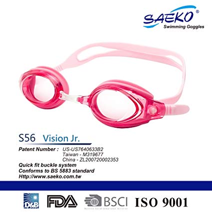 Swimming Goggles for Kids Children Girls Anti Fog & UV Protection S56 Pink Vision Jr Ages 8 to 14