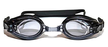 Sports Vision's Prescription Optical Swimming Goggles Adult Black Minus & Plus Powers UV Tint