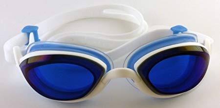 Snake & Pig Basilisk Swimming Goggles, Comfortable Fit for Adult Men Women Youth Kids Children (Blue and white, blue lens)