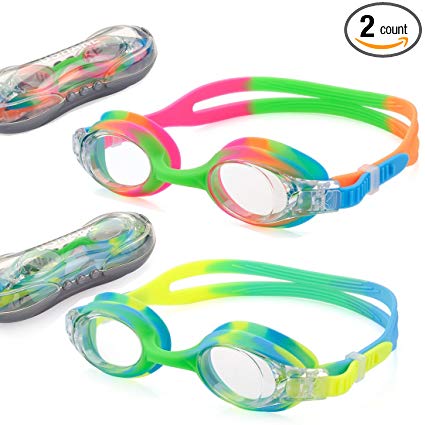 UShake Kid Swim Goggles, Anti-fog Lens and Hypoallergenic Silicone Gaskets Child Swimming Goggles for Kids and Early Teens