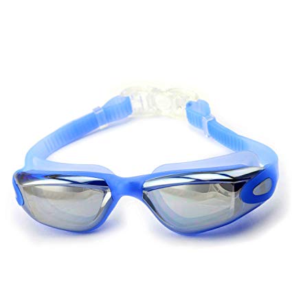 MADY Swimming Goggles, Swim Goggles, Adjustable, No Leaking, Anti Fog, UV Protection, Triathlon, Swim Goggles with Free Swim Cap + Nylon Bag + Nose Clip + Ear Plugs