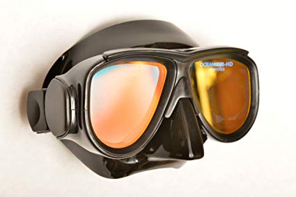 Oceanways OceanCat-HD High Definition w/Anti-UV/Glare w/Anti-Fog Scuba/Spearfishing Dive Mask (OM964BKSFF)