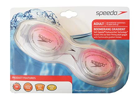 Speedo Adult Boomerang Gradient Goggles - Pink/Clear